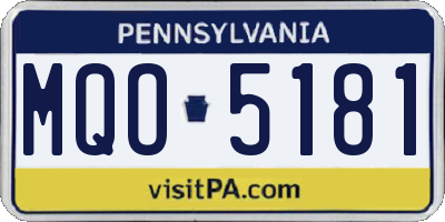 PA license plate MQO5181
