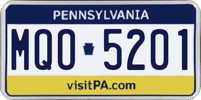 PA license plate MQO5201