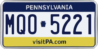 PA license plate MQO5221
