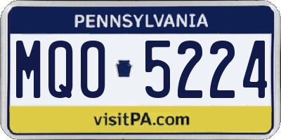 PA license plate MQO5224