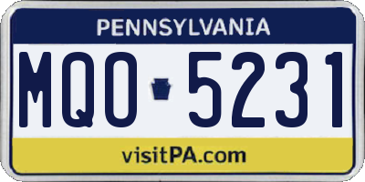 PA license plate MQO5231
