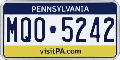 PA license plate MQO5242