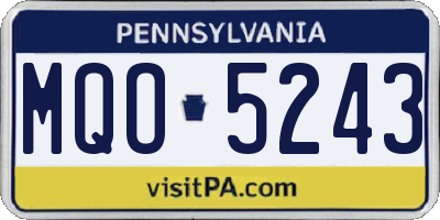 PA license plate MQO5243