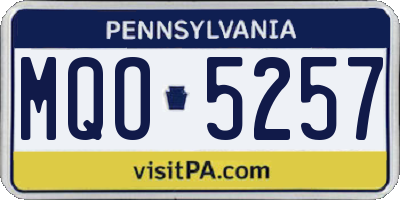 PA license plate MQO5257