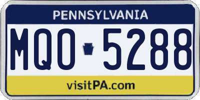 PA license plate MQO5288
