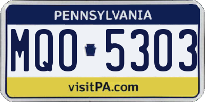 PA license plate MQO5303