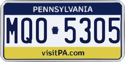 PA license plate MQO5305