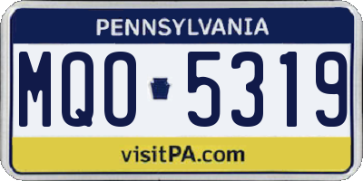 PA license plate MQO5319