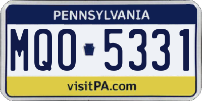 PA license plate MQO5331
