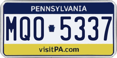 PA license plate MQO5337