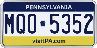 PA license plate MQO5352