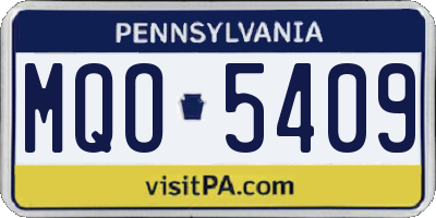 PA license plate MQO5409