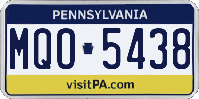 PA license plate MQO5438