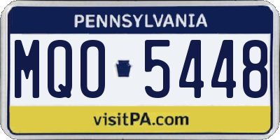 PA license plate MQO5448