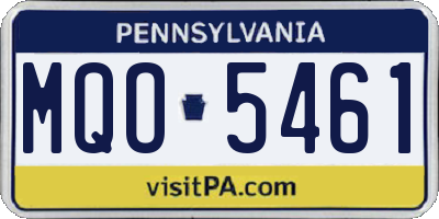 PA license plate MQO5461