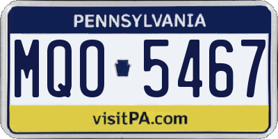 PA license plate MQO5467