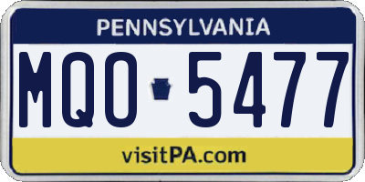 PA license plate MQO5477