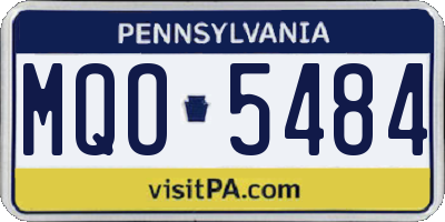 PA license plate MQO5484