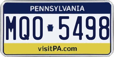 PA license plate MQO5498