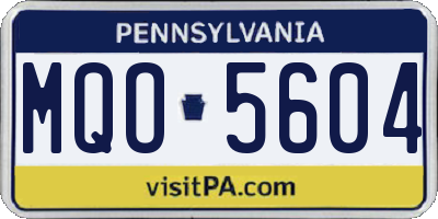 PA license plate MQO5604