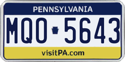 PA license plate MQO5643