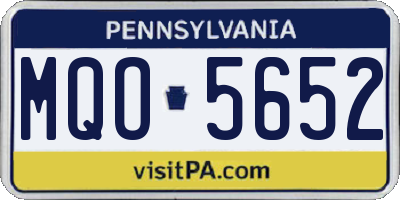 PA license plate MQO5652