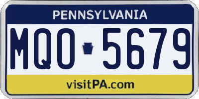 PA license plate MQO5679