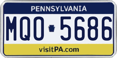 PA license plate MQO5686