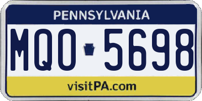 PA license plate MQO5698
