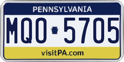 PA license plate MQO5705