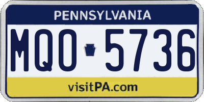 PA license plate MQO5736