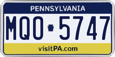 PA license plate MQO5747