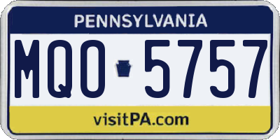 PA license plate MQO5757
