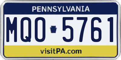 PA license plate MQO5761