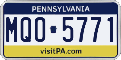 PA license plate MQO5771