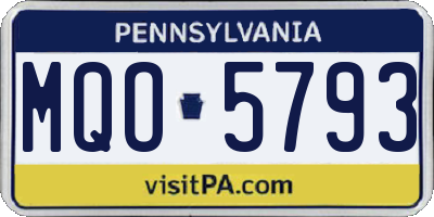 PA license plate MQO5793