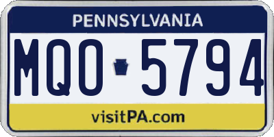 PA license plate MQO5794