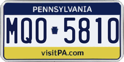 PA license plate MQO5810