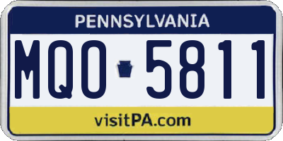 PA license plate MQO5811