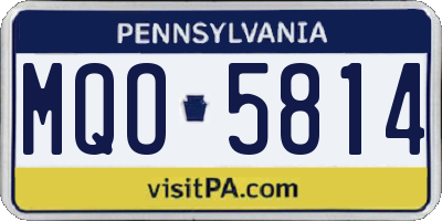 PA license plate MQO5814