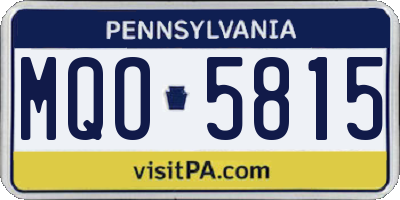 PA license plate MQO5815