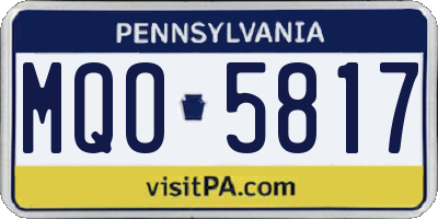 PA license plate MQO5817