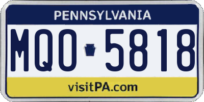 PA license plate MQO5818