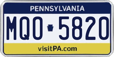 PA license plate MQO5820