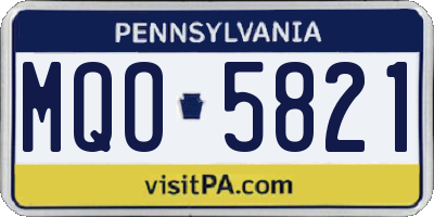 PA license plate MQO5821