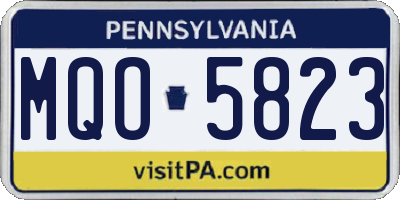 PA license plate MQO5823