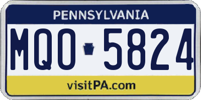 PA license plate MQO5824