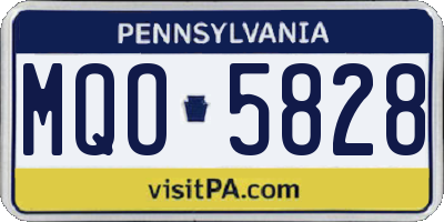 PA license plate MQO5828