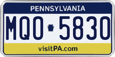 PA license plate MQO5830