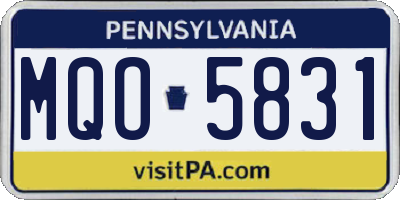 PA license plate MQO5831